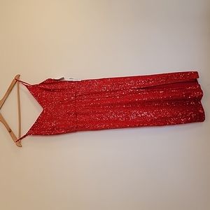 Red sequins strap dress size 10.formal or Prom